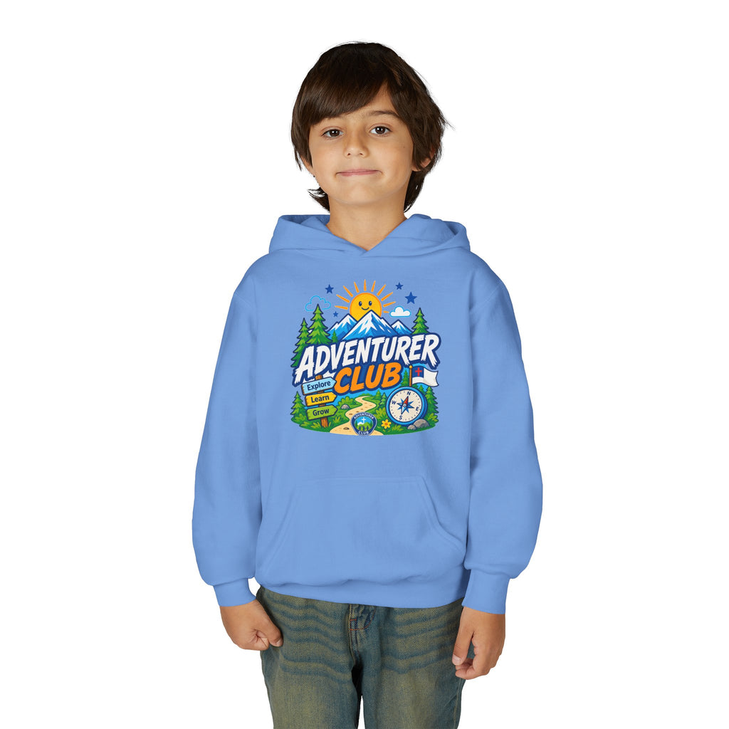 Adventurer Club Graphic Hoodie for Kids | Youth Sweatshirt, Outdoor Camping Design