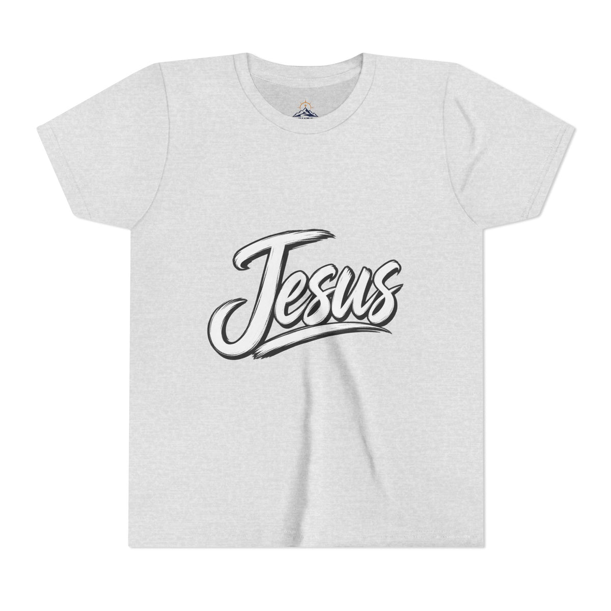 Youth Tee — 'Jesus' Script Graphic Christian Kids Shirt