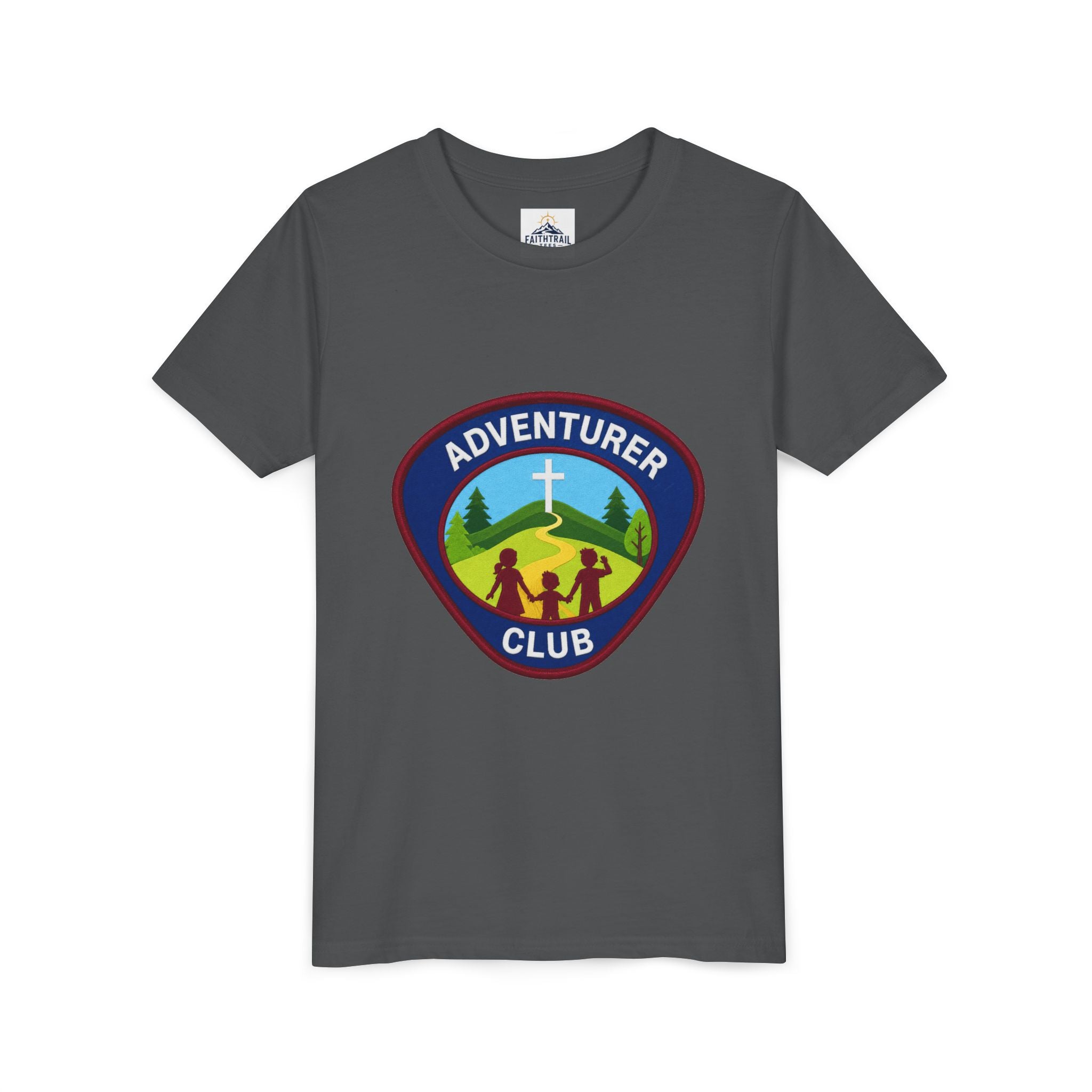 Adventurer Club Youth Tee – Christian Kids Outdoor Badge Shirt