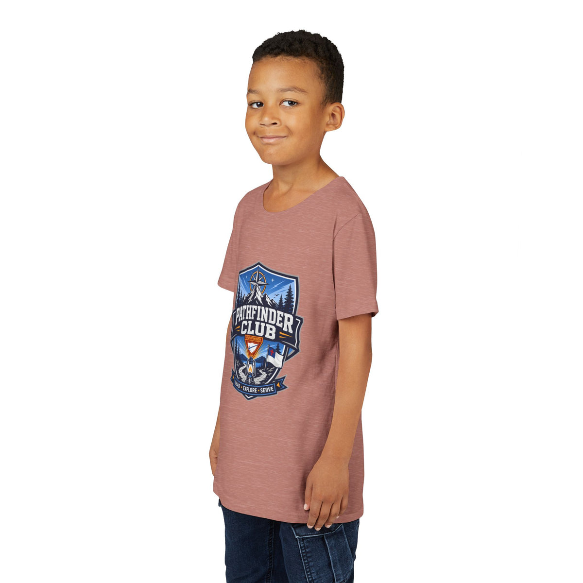 Conquistadores Camiseta para jóvenes | Camping Compass, Fogata, Pinos