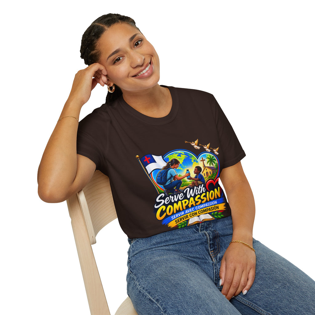 Serve With Compassion T-Shirt — Christian Faith-Based Volunteer Tee