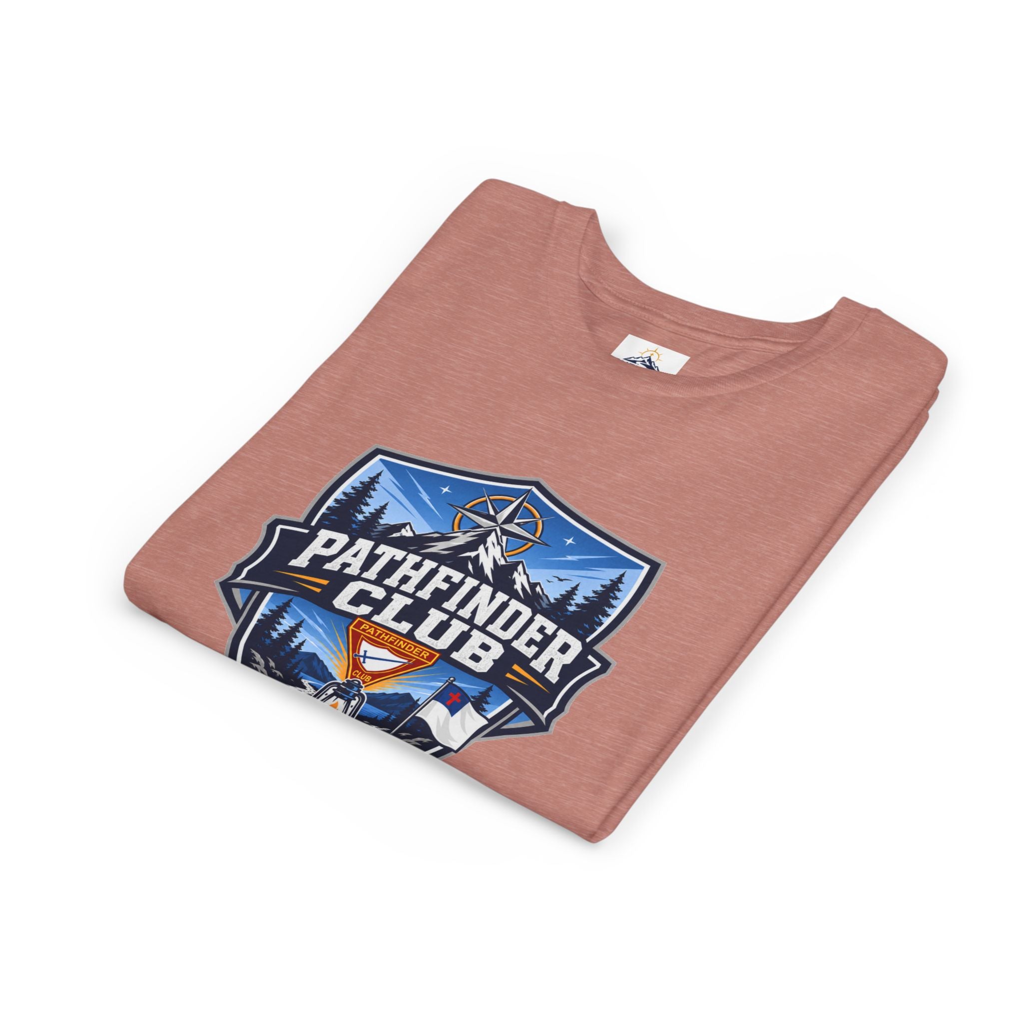 Pathfinder Club Youth T-Shirt | Camping Compass, Campfire, Pine Trees