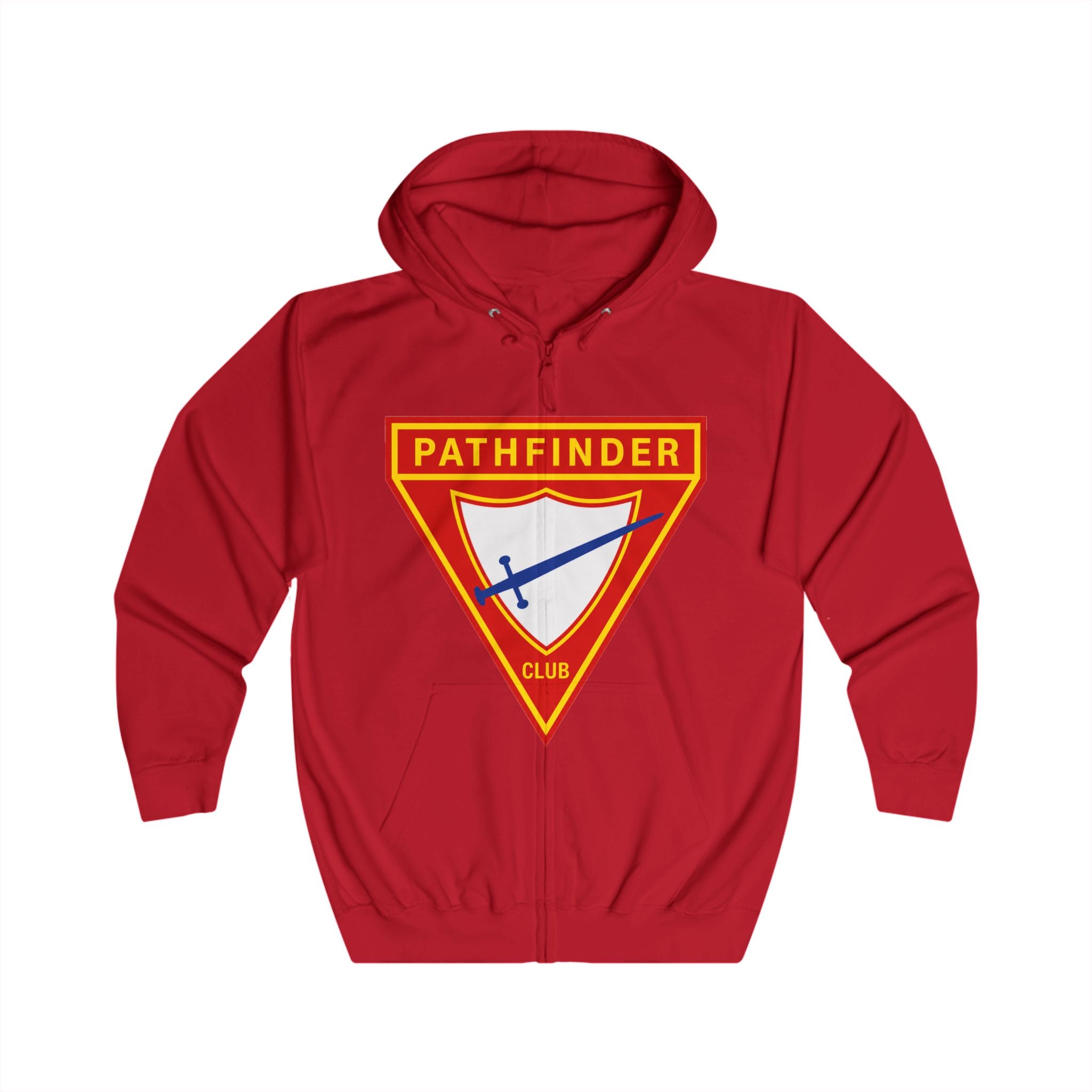Pathfinder Club Zip Hoodie – Retro Shield Logo Hoodie