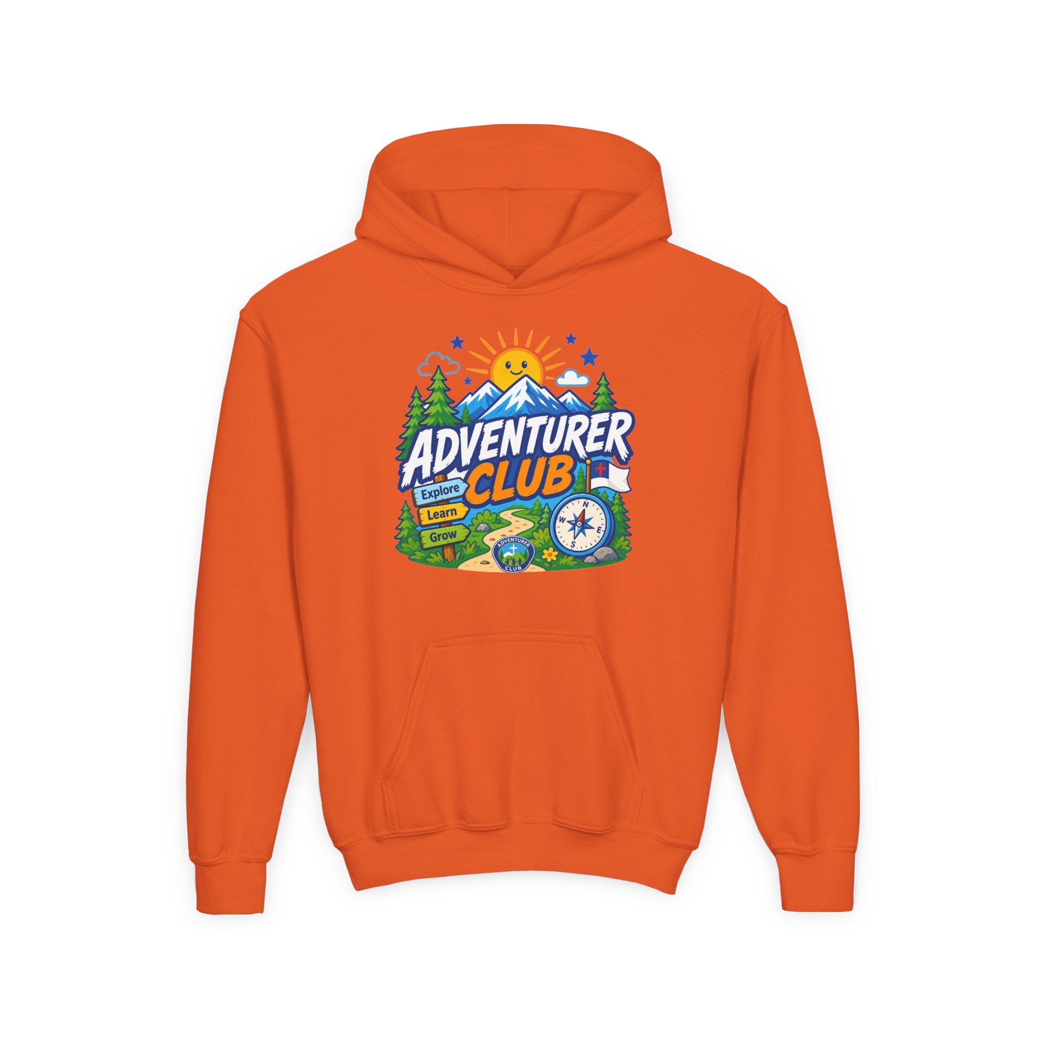 Adventurer Club Graphic Hoodie for Kids | Youth Sweatshirt, Outdoor Camping Design