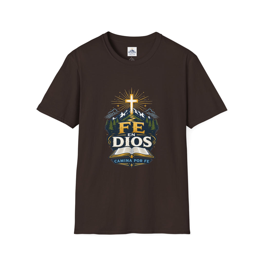 Camiseta — "Fe En Dios" Cross Mountain Christian Tee