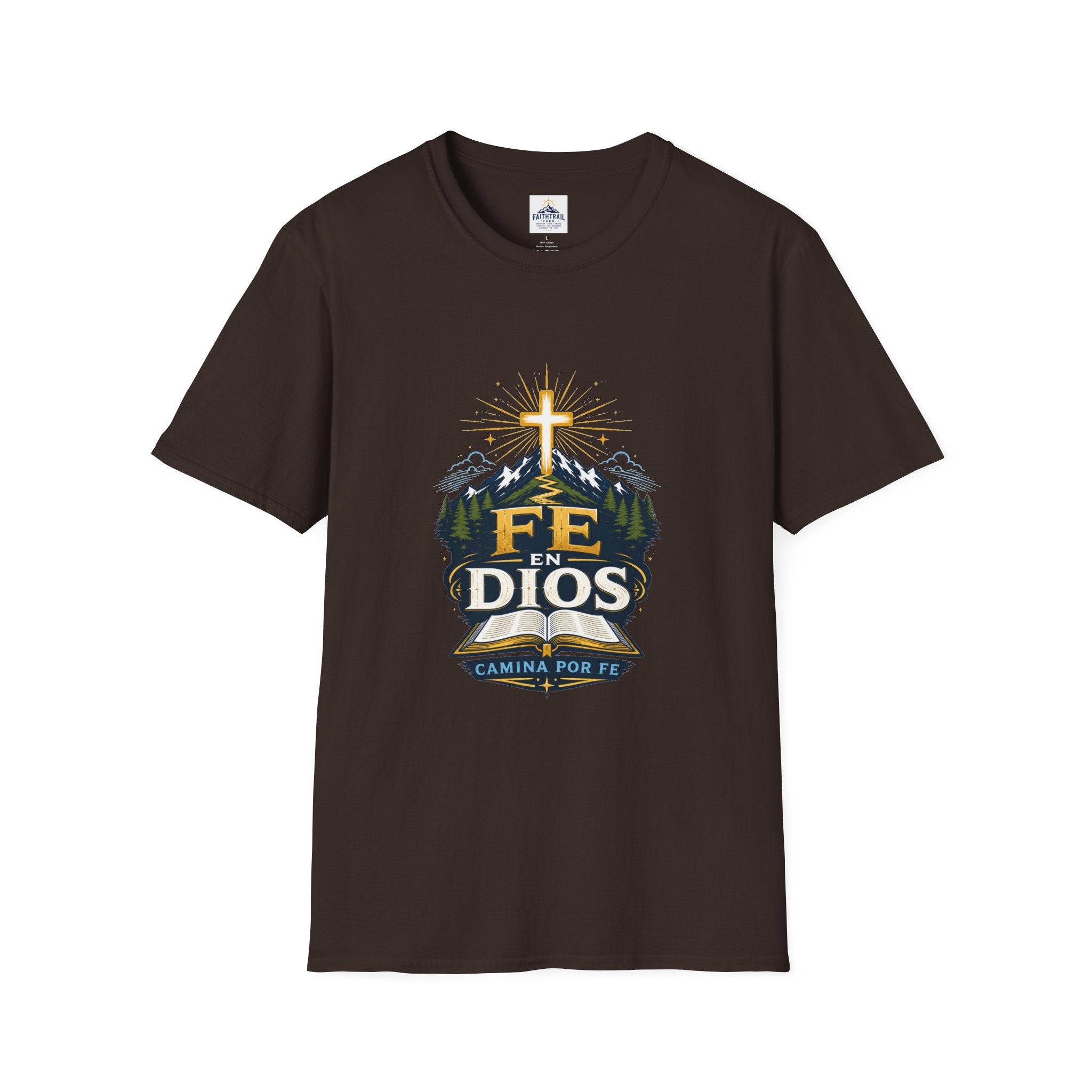Camiseta — "Fe En Dios" Cross Mountain Christian Tee