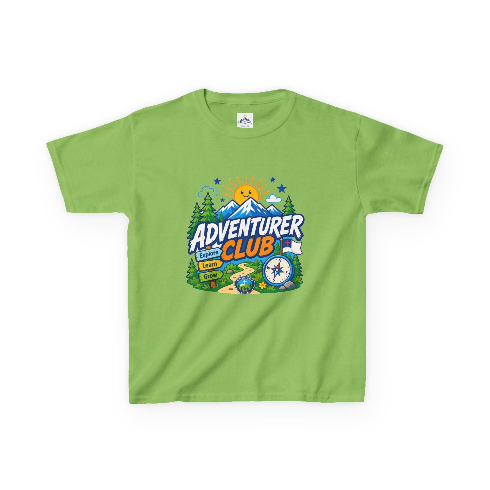 Adventurer Club Kids Tee | Camping Compass Sunrise Outdoors