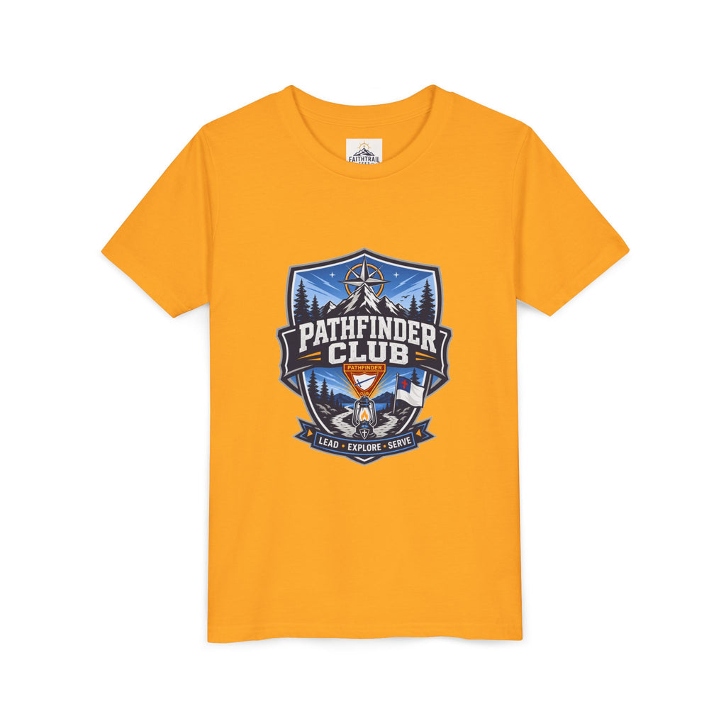 Conquistadores Camiseta para jóvenes | Camping Compass, Fogata, Pinos