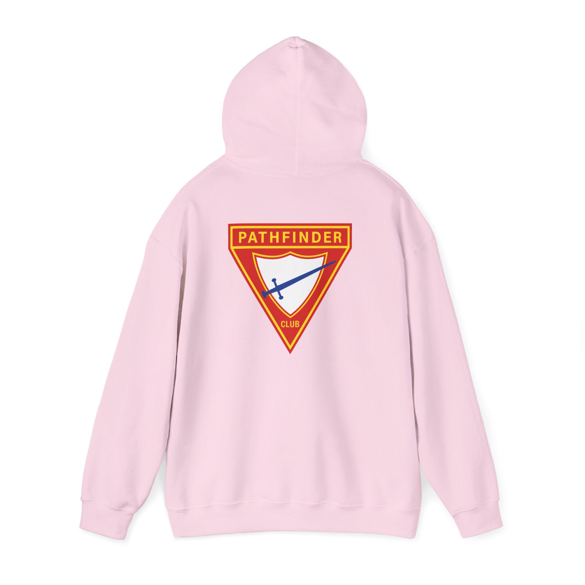 Pathfinder Club Hoodie — Vintage Triangle Patch Logo Hooded Sweatshirt