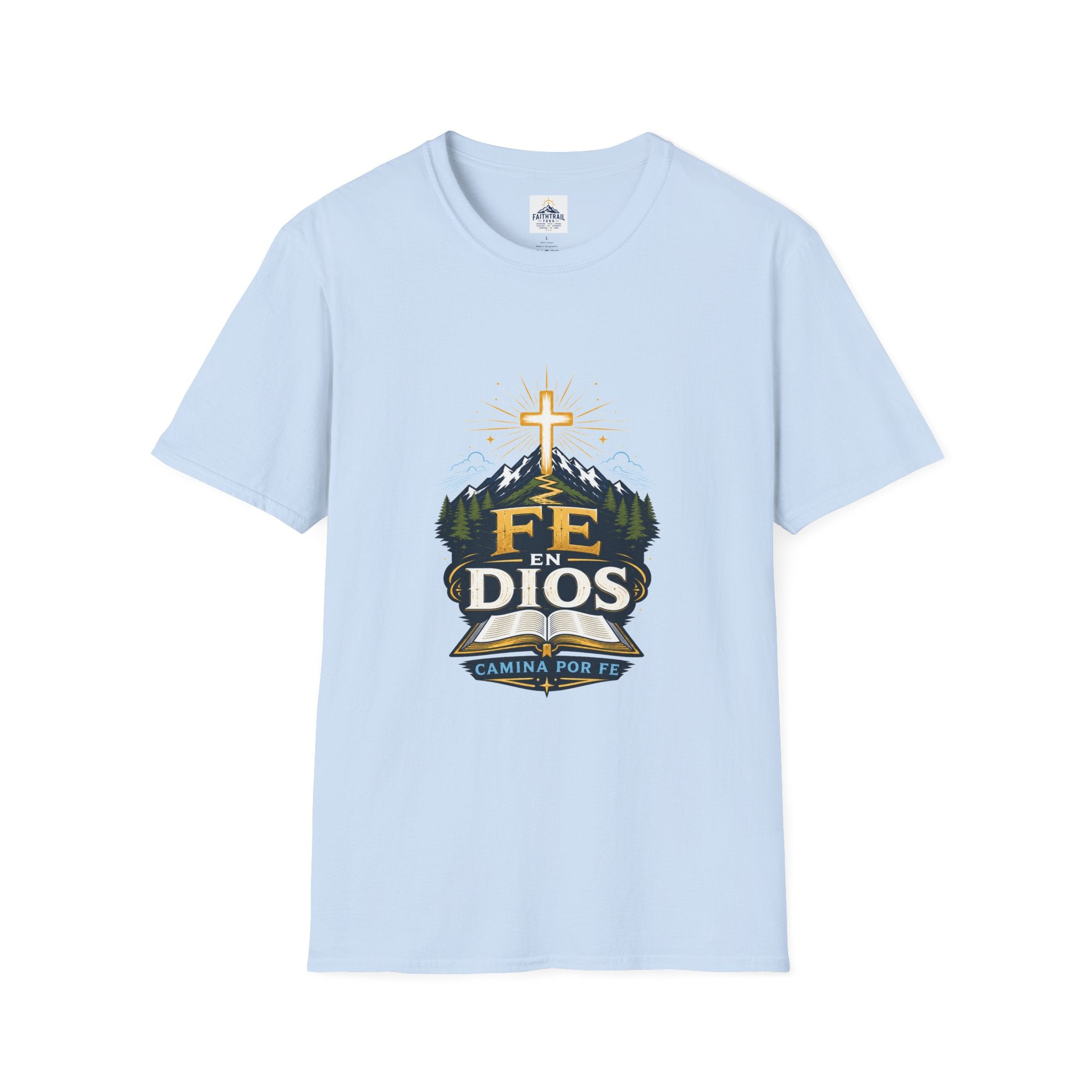 Camiseta — "Fe En Dios" Cross Mountain Christian Tee