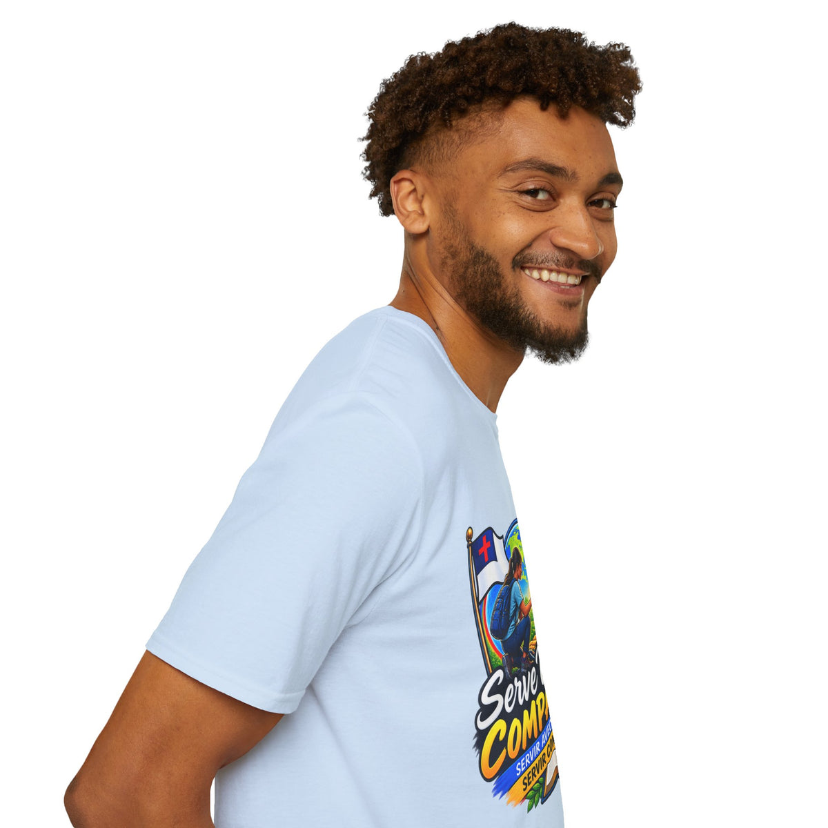 Serve With Compassion T-Shirt — Christian Faith-Based Volunteer Tee