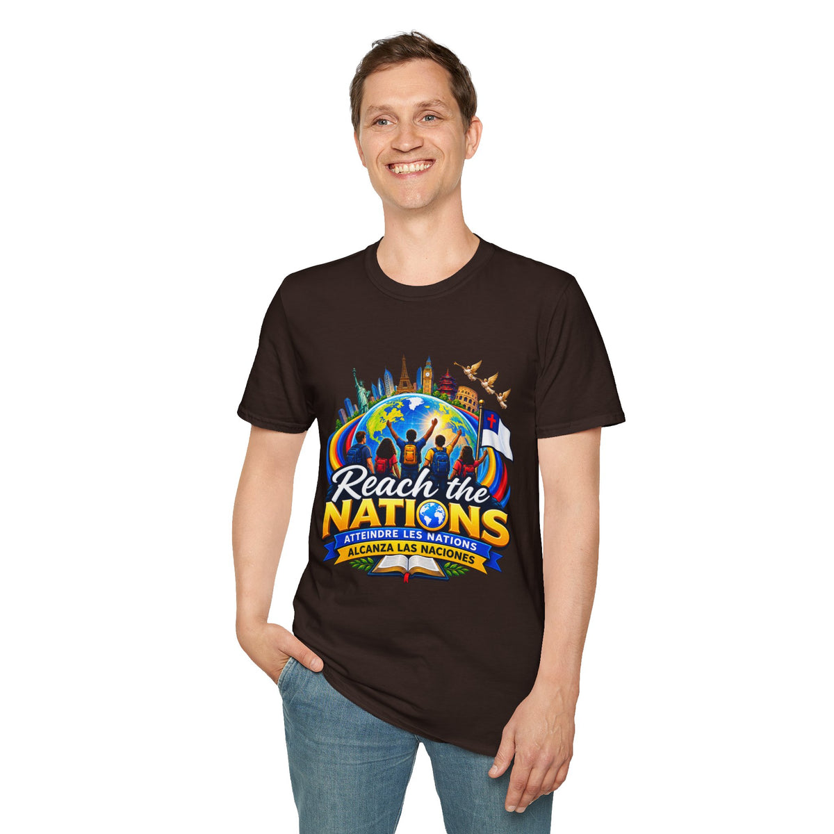 Reach the Nations T-Shirt — Global Missions Christian Outreach Tee