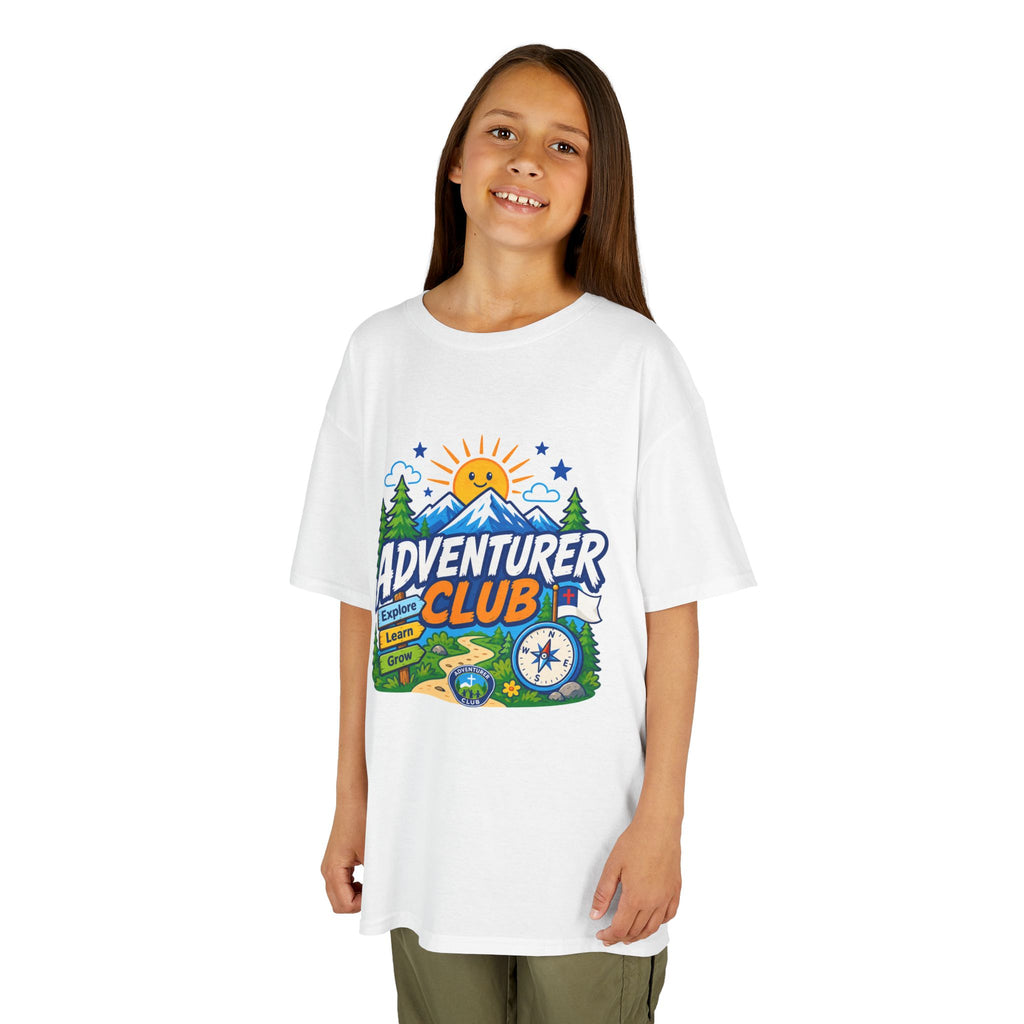 Adventurer Club Kids Tee | Camping Compass Sunrise Outdoors