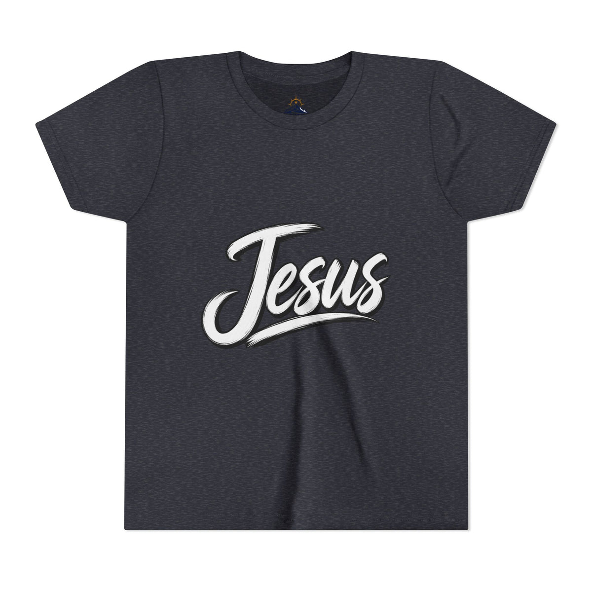 Youth Tee — 'Jesus' Script Graphic Christian Kids Shirt