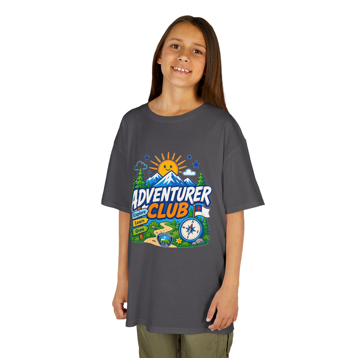 Adventurer Club Kids Tee | Camping Compass Sunrise Outdoors