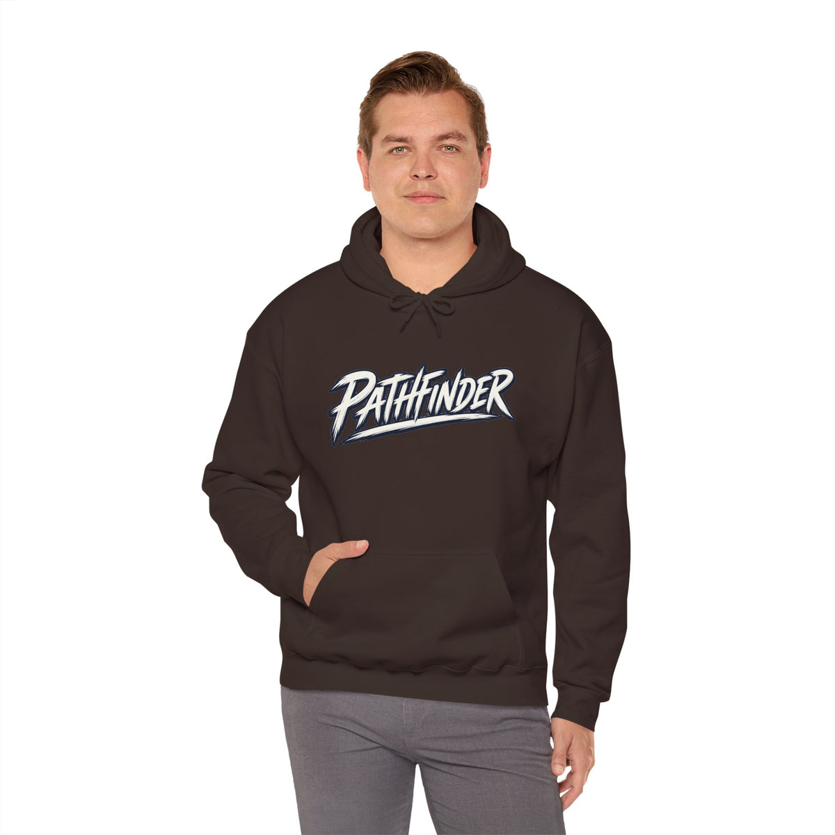 Pathfinder Graphic Hoodie — Retro Script Logo Pullover