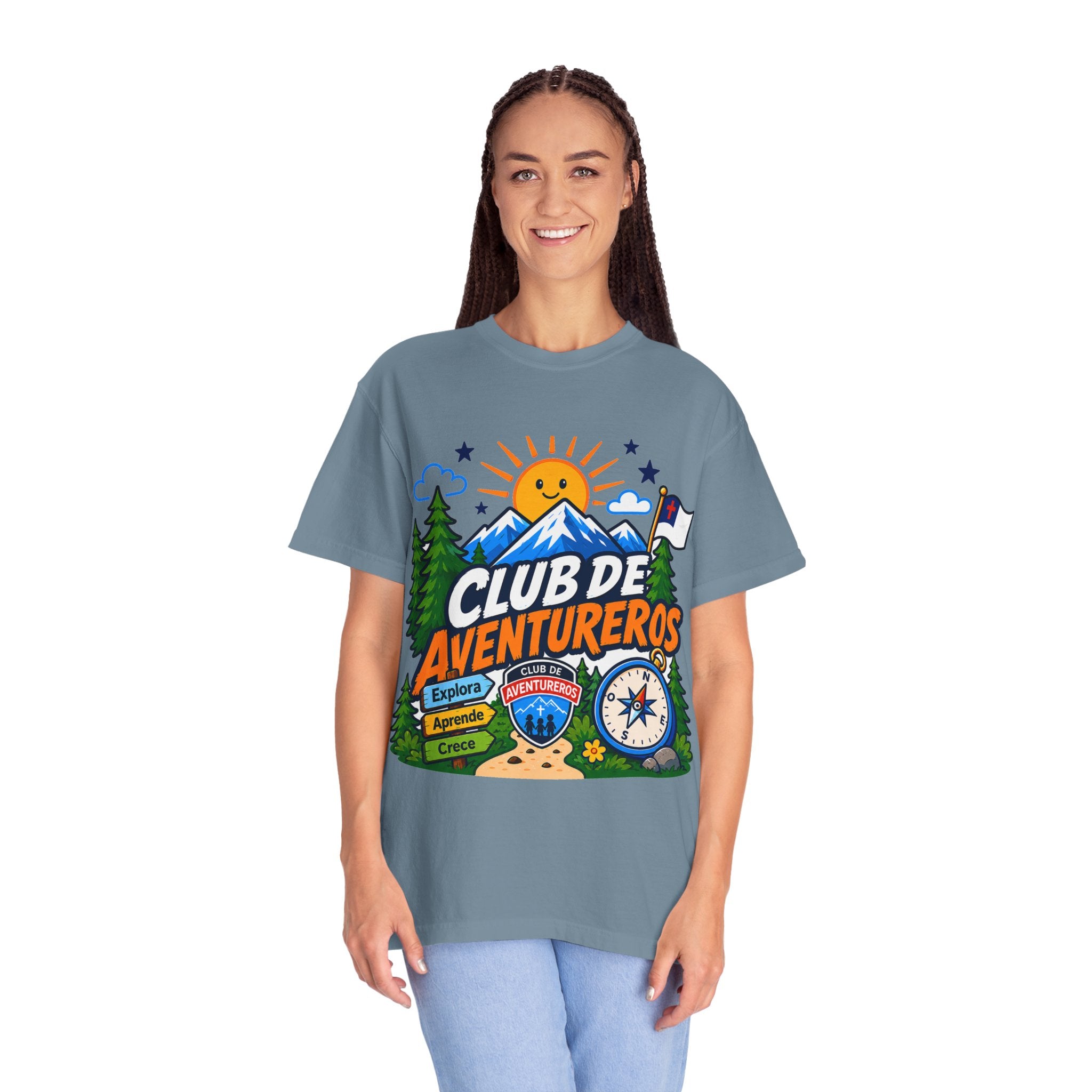 Club de Aventureros Camiseta (Adultos) | Camping, Brújula y Sol