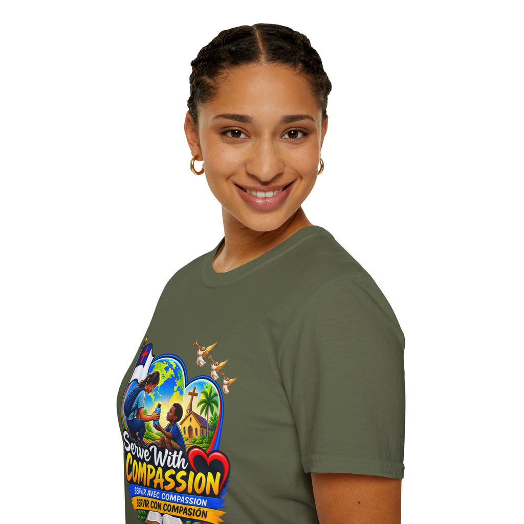 Serve With Compassion T-Shirt — Christian Faith-Based Volunteer Tee