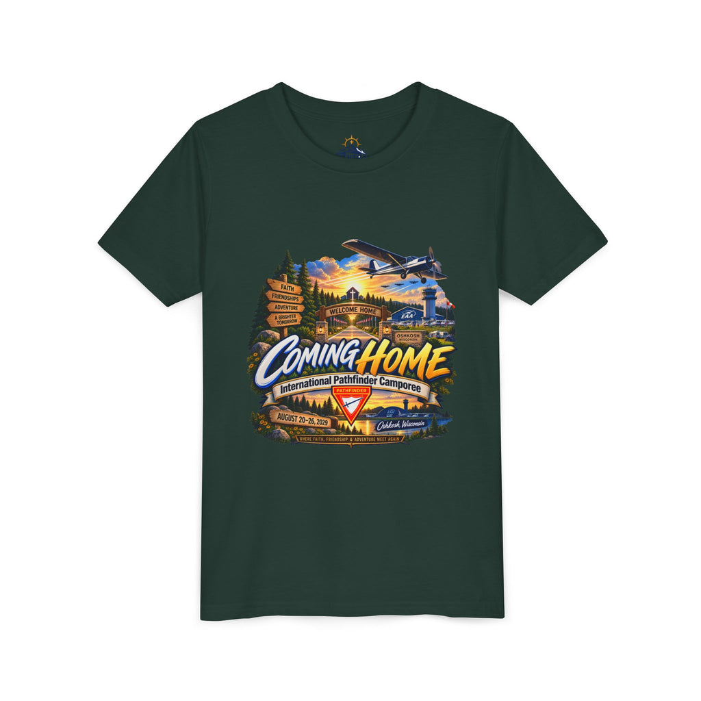 International Pathfinder Camporee - Stand Strong - Osh Kosh T-Shirt/Youth Tee — "Coming Home"