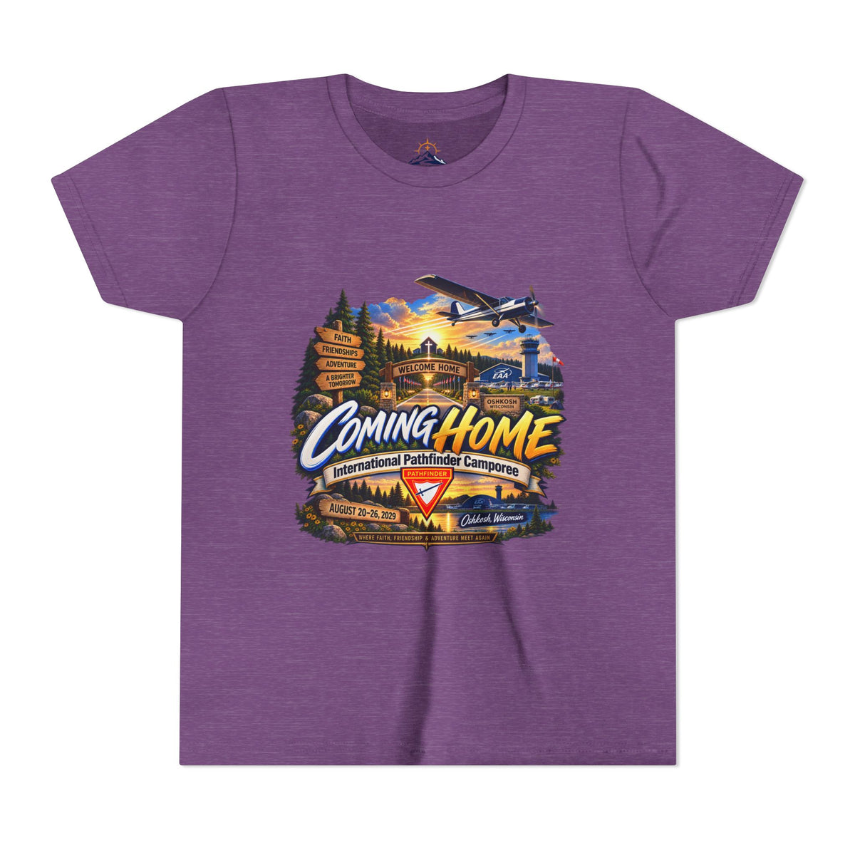 International Pathfinder Camporee - Stand Strong - Osh Kosh T-Shirt/Youth Tee — "Coming Home"