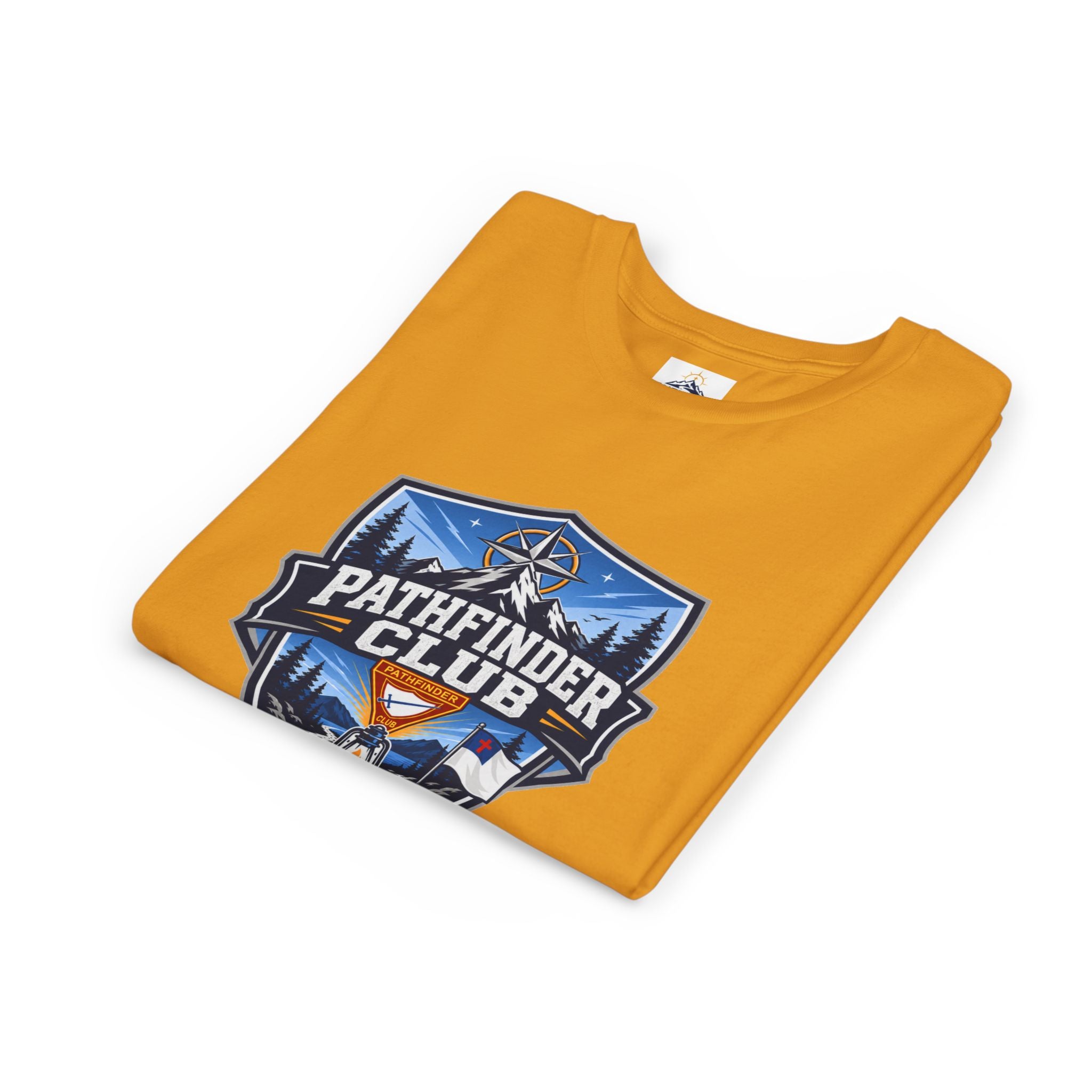 Pathfinder Club Youth T-Shirt | Camping Compass, Campfire, Pine Trees