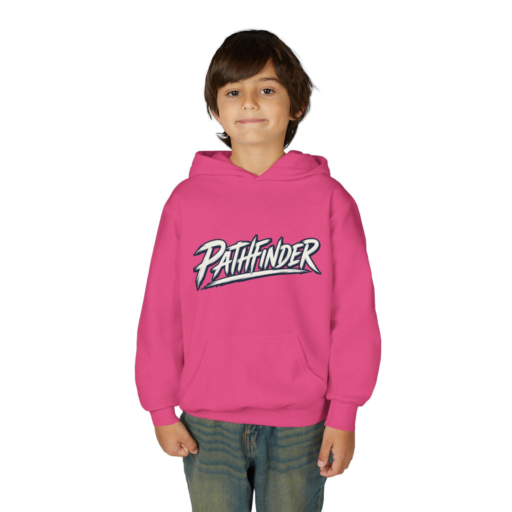 Pathfinder Youth Hoodie — Graphic Youth Pullover with Bold Script Logo