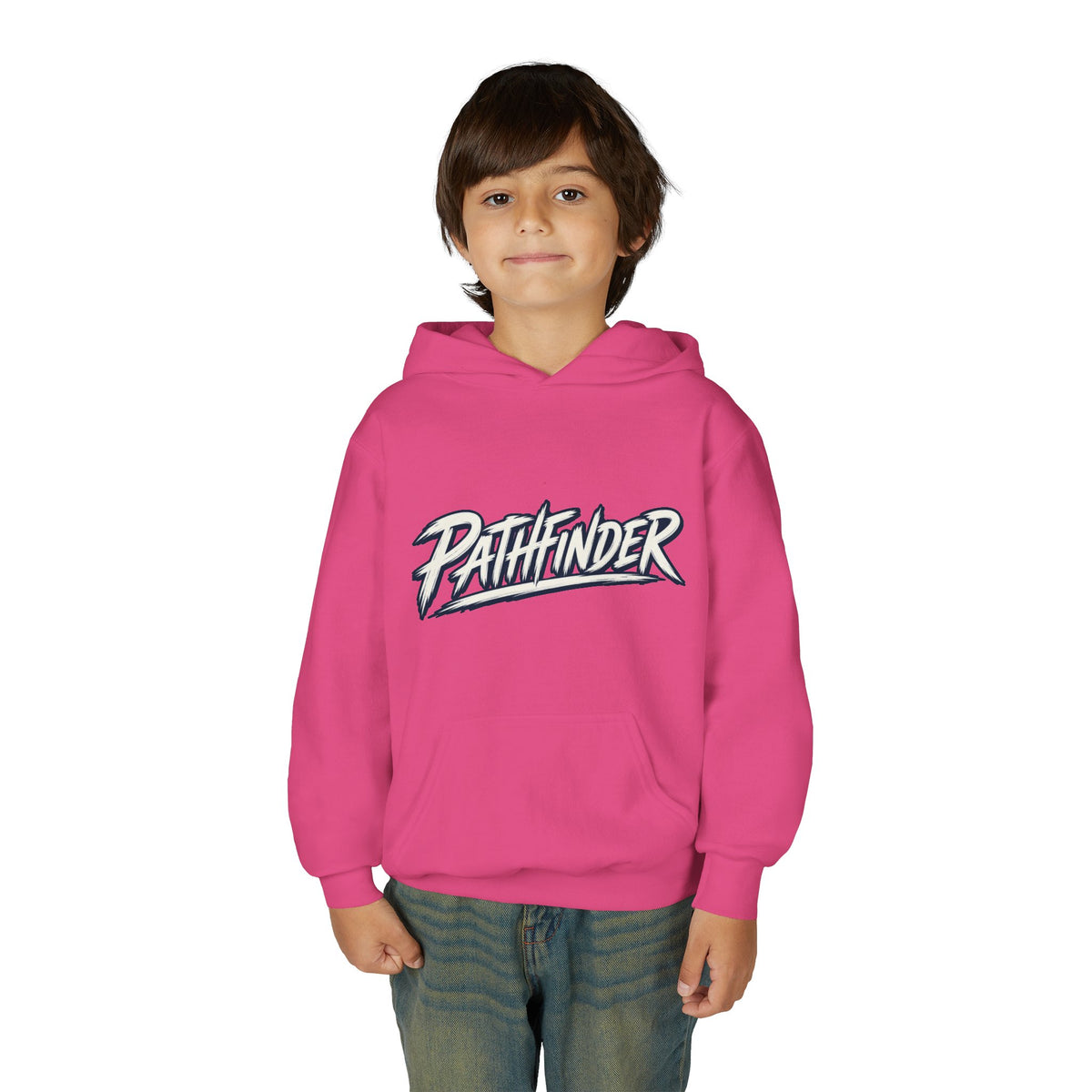 Pathfinder Youth Hoodie — Graphic Youth Pullover with Bold Script Logo
