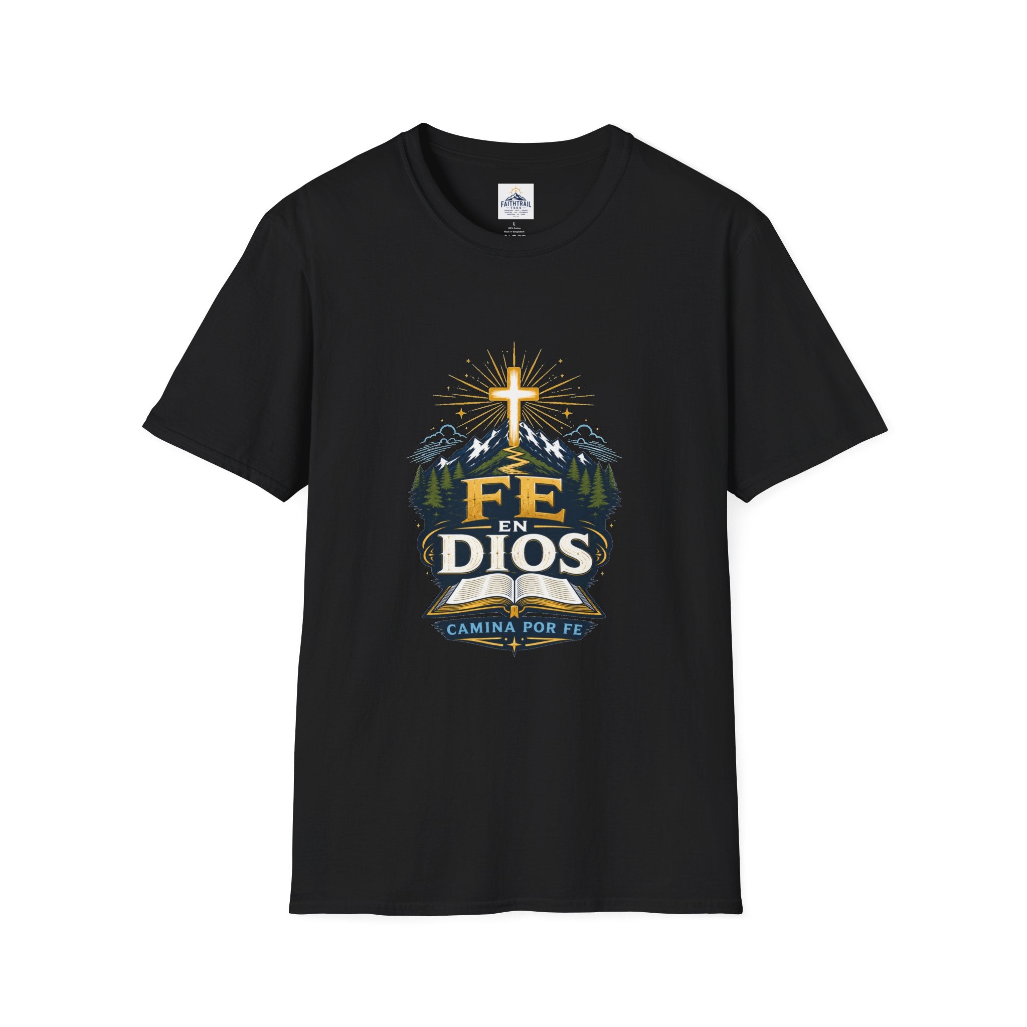 Camiseta — "Fe En Dios" Cross Mountain Christian Tee
