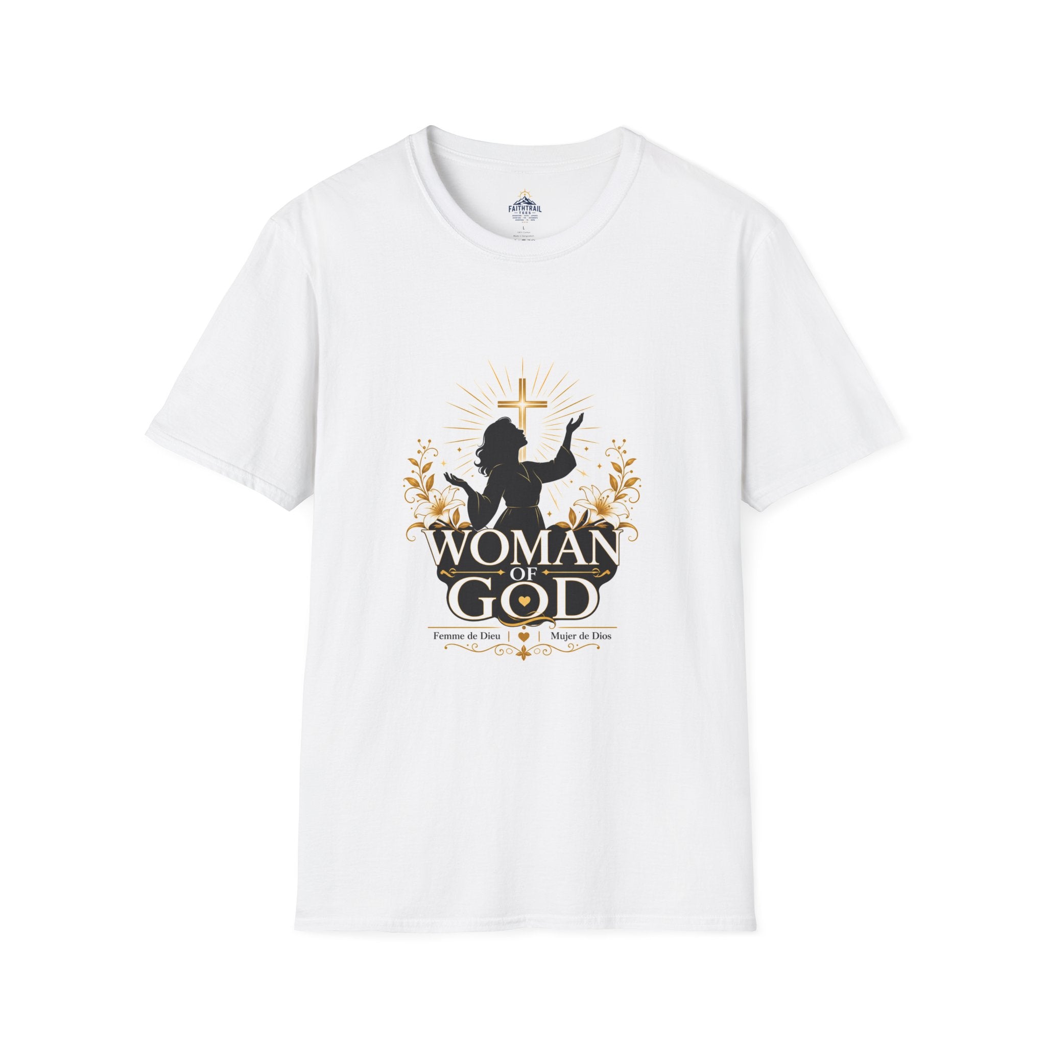 Woman of God T‑Shirt — Faith-Inspired Christian Tee with Cross Silhouette