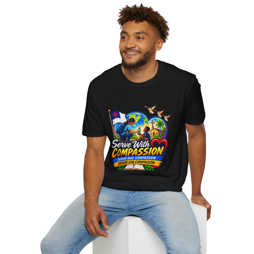 Serve With Compassion T-Shirt — Christian Faith-Based Volunteer Tee