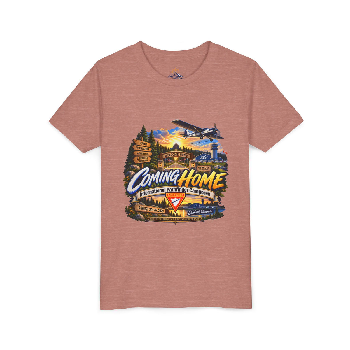 International Pathfinder Camporee - Stand Strong - Osh Kosh T-Shirt/Youth Tee — "Coming Home"