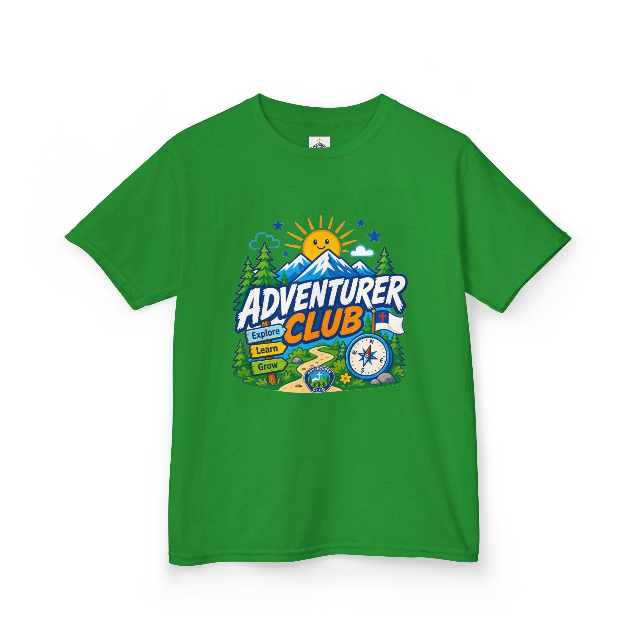 Adventurer Club Kids Tee | Camping Compass Sunrise Outdoors
