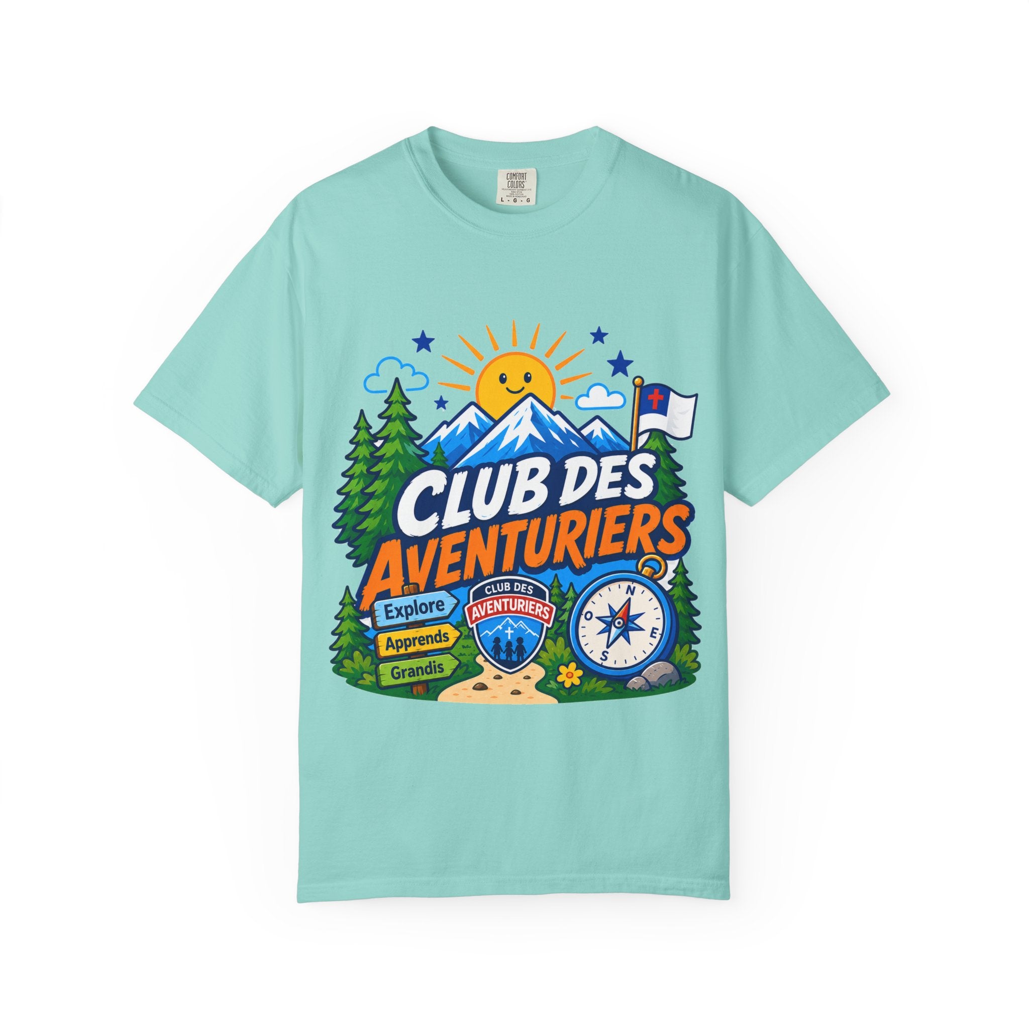 Club des Aventuriers T-Shirt Unisexe (Adultes) | Camping Boussole et Soleil