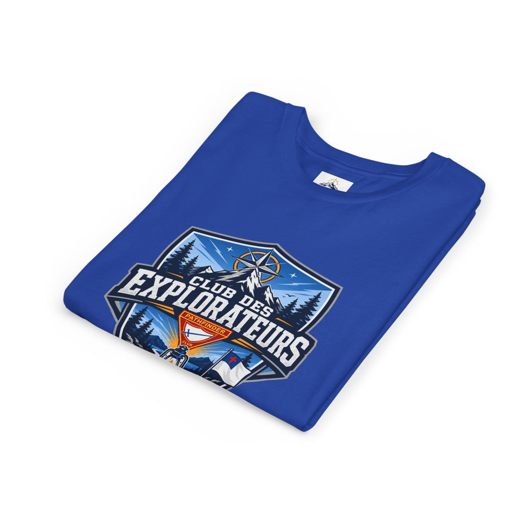 Explorateurs T-shirt pour les jeunes | Compas de camping, feu de camp, pins