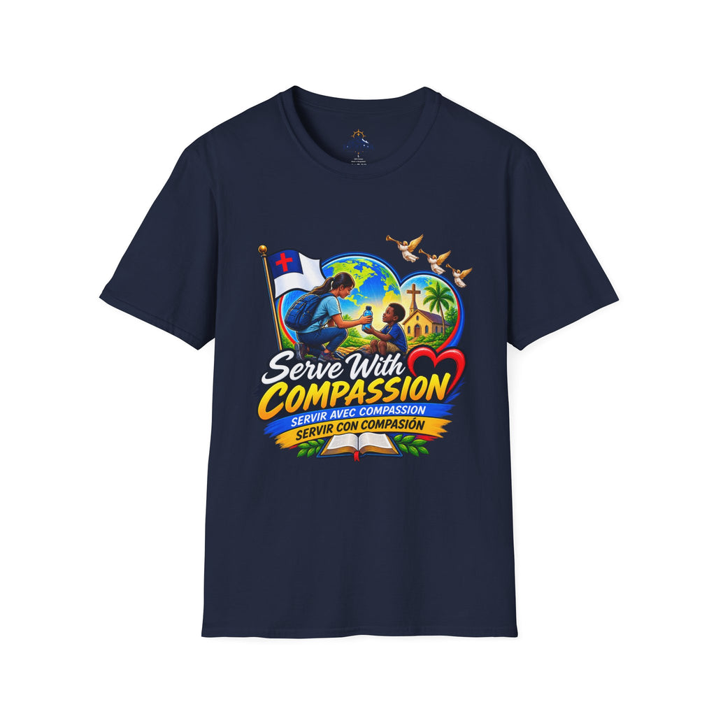 Serve With Compassion T-Shirt — Christian Faith-Based Volunteer Tee