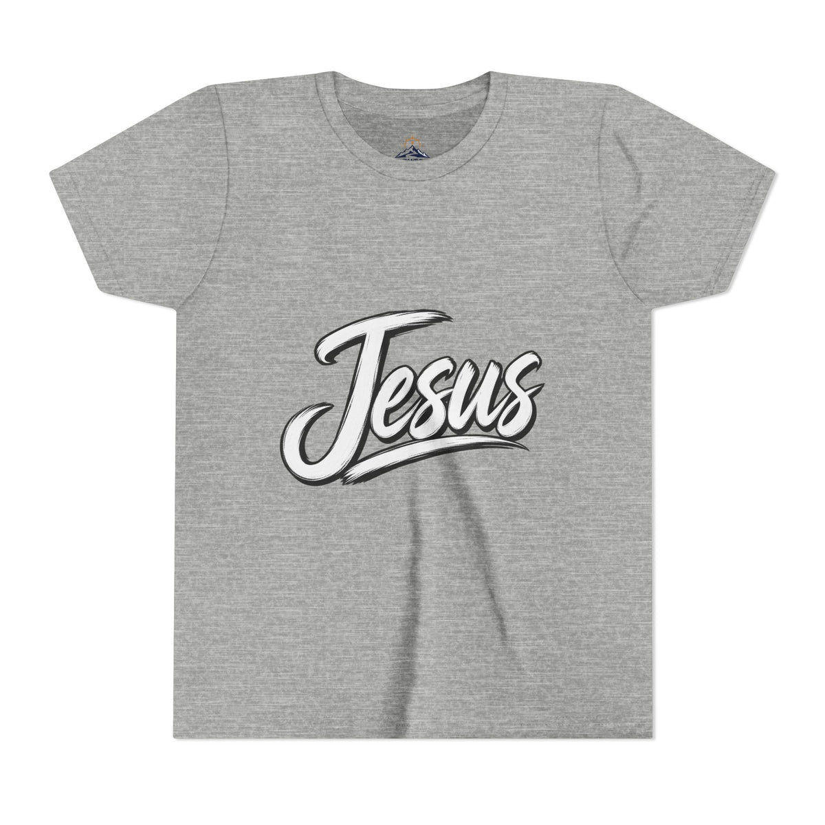Youth Tee — 'Jesus' Script Graphic Christian Kids Shirt