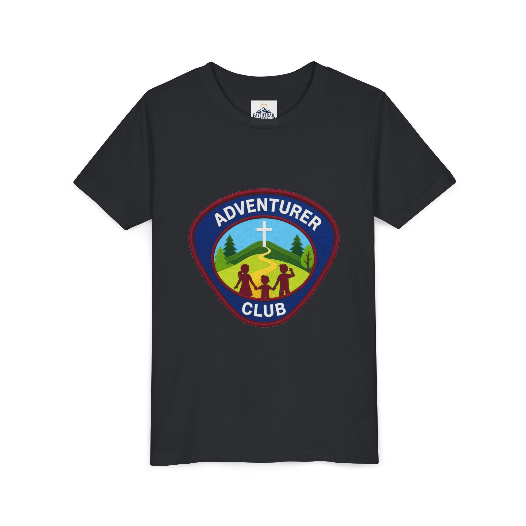 Adventurer Club Youth Tee – Christian Kids Outdoor Badge Shirt