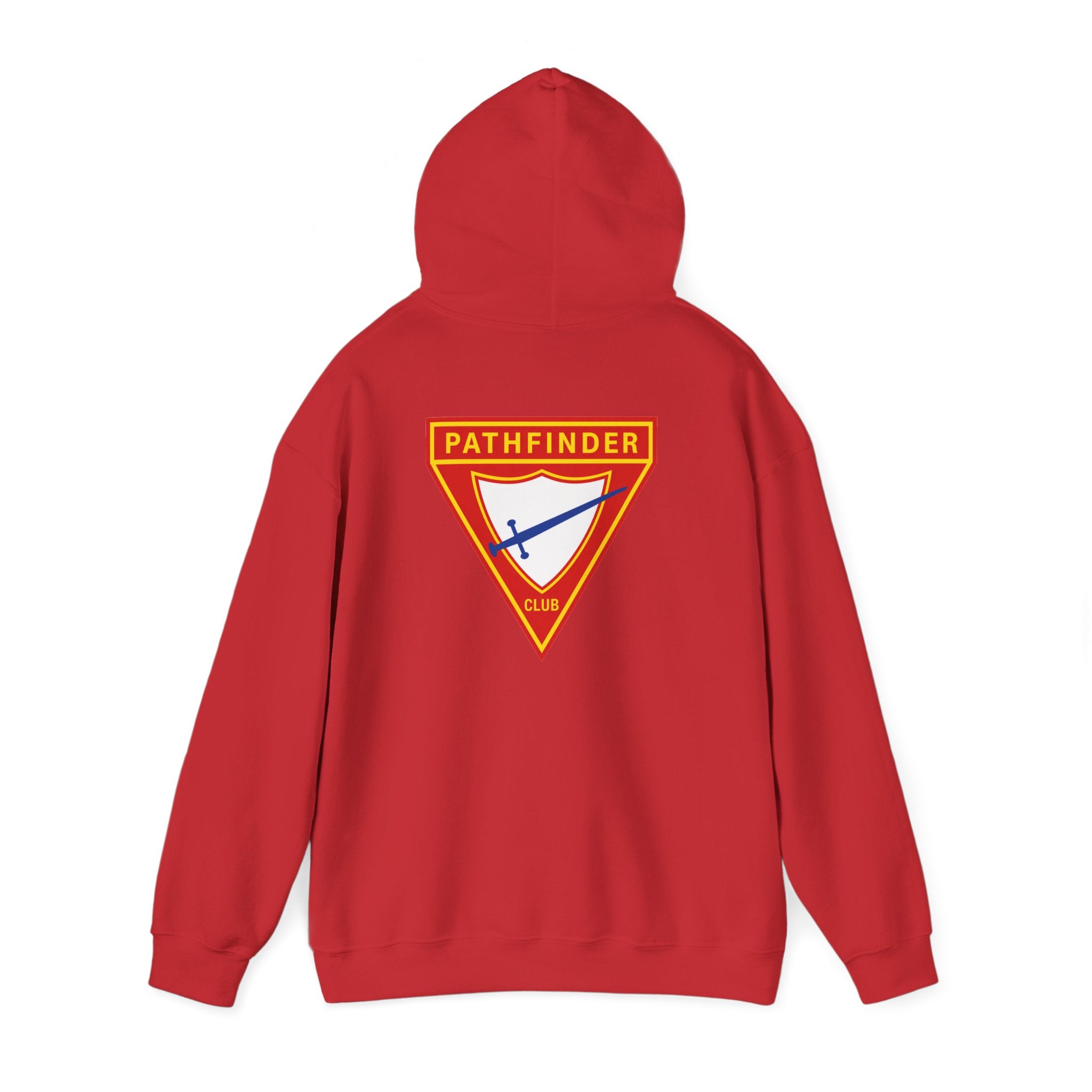 Pathfinder Club Hoodie — Vintage Triangle Patch Logo Hooded Sweatshirt