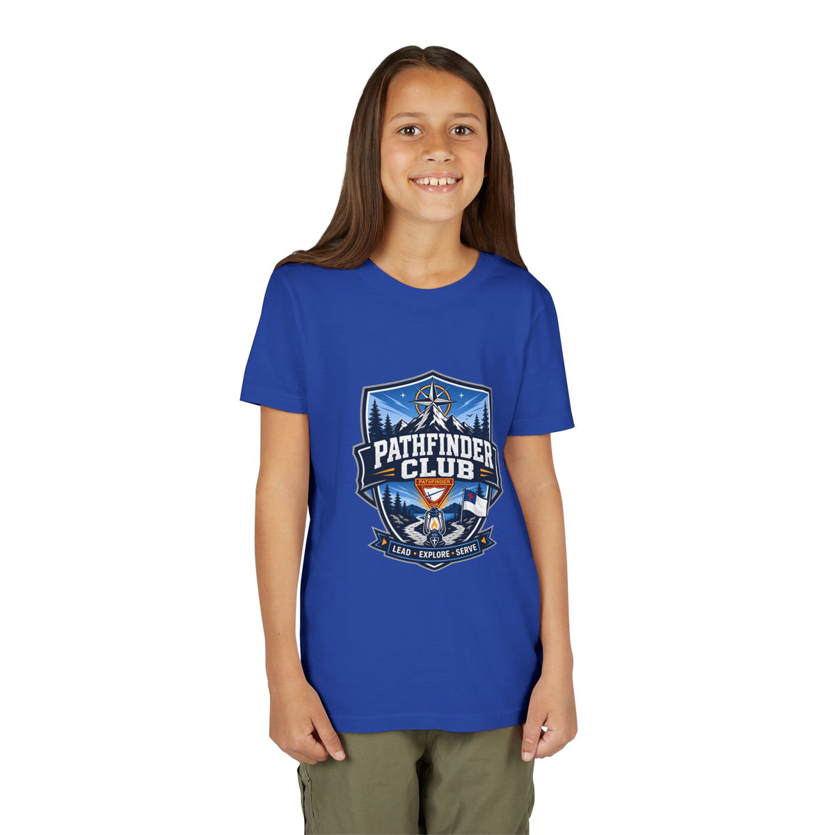 Conquistadores Camiseta para jóvenes | Camping Compass, Fogata, Pinos