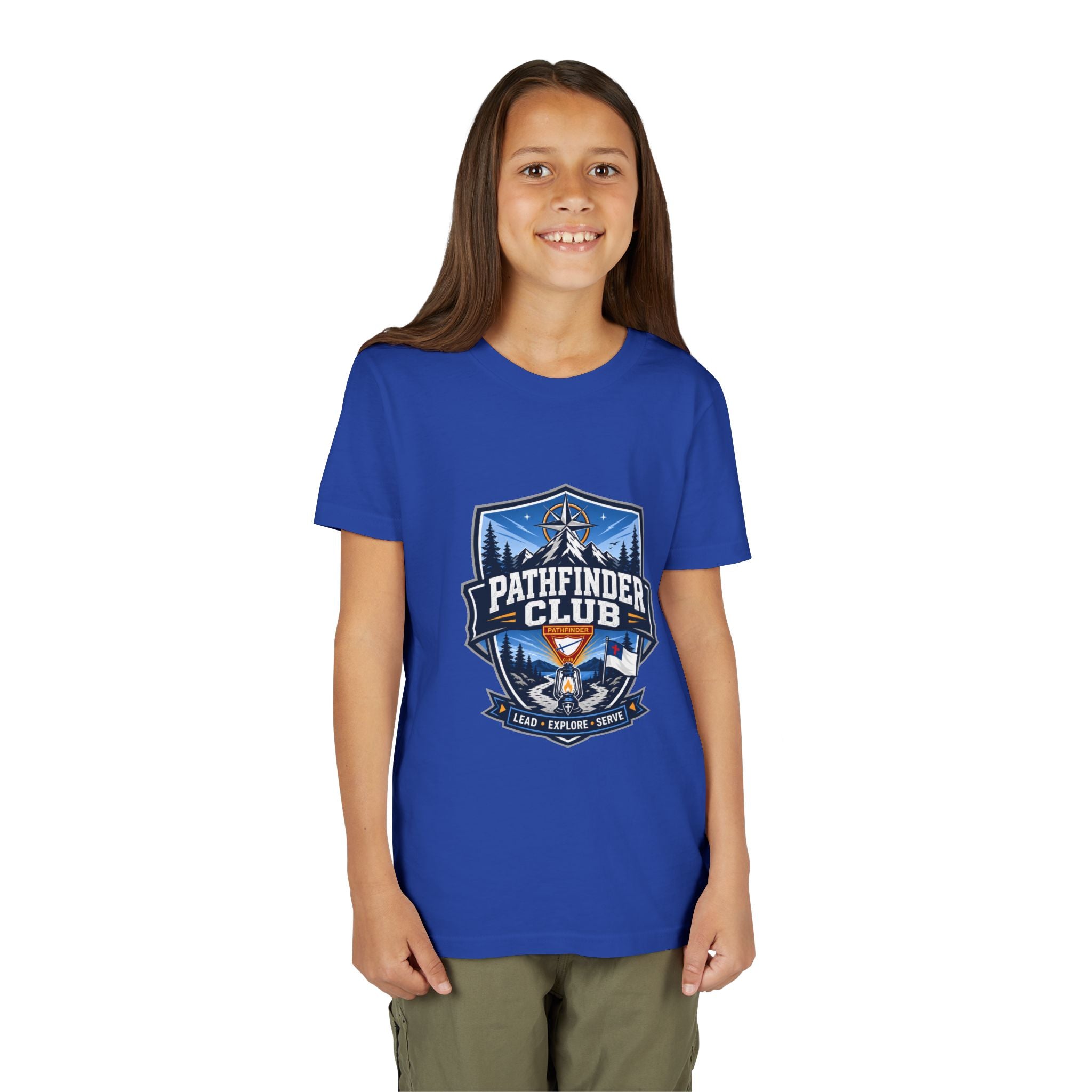 Conquistadores Camiseta para jóvenes | Camping Compass, Fogata, Pinos