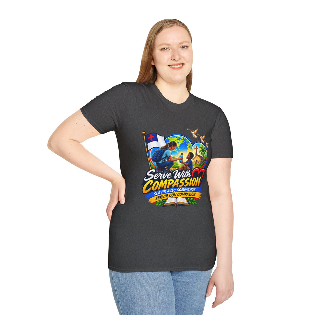 Serve With Compassion T-Shirt — Christian Faith-Based Volunteer Tee