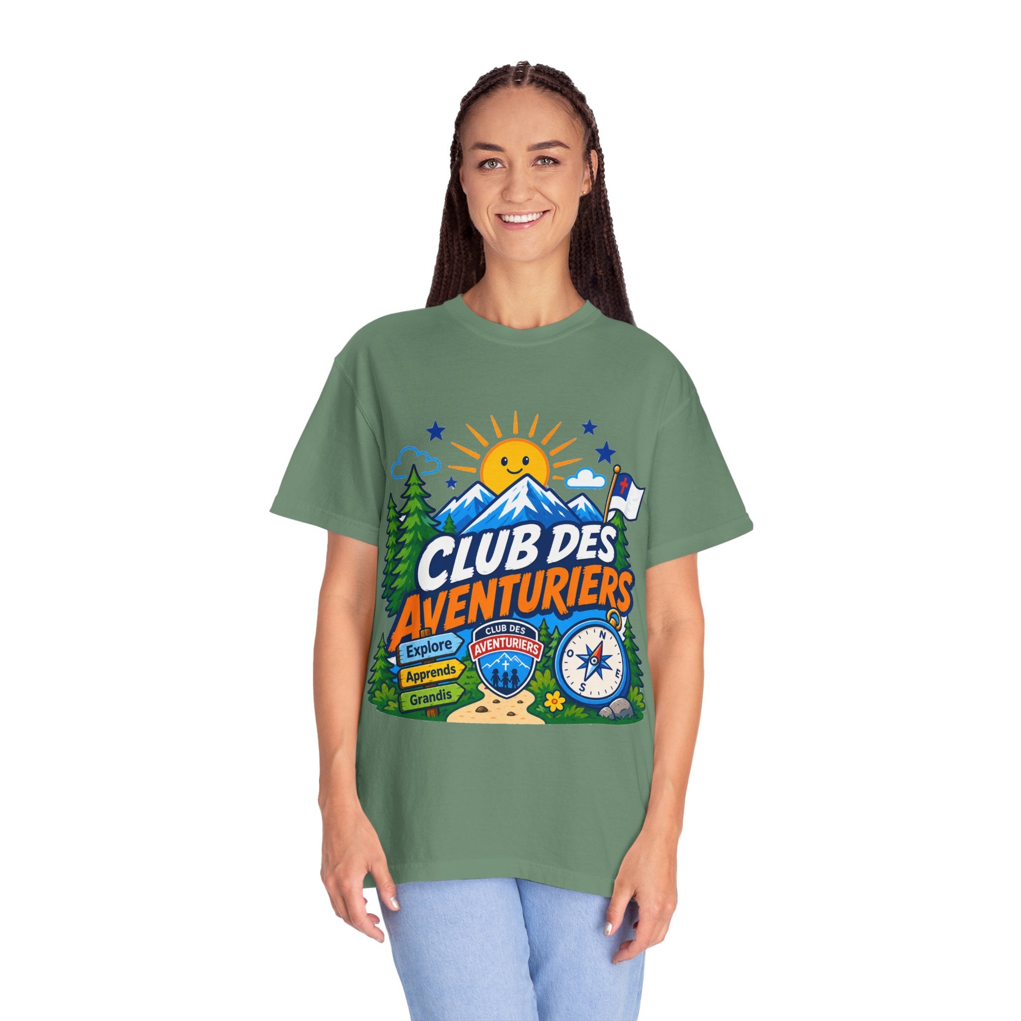 Club des Aventuriers T-Shirt Unisexe (Adultes) | Camping Boussole et Soleil