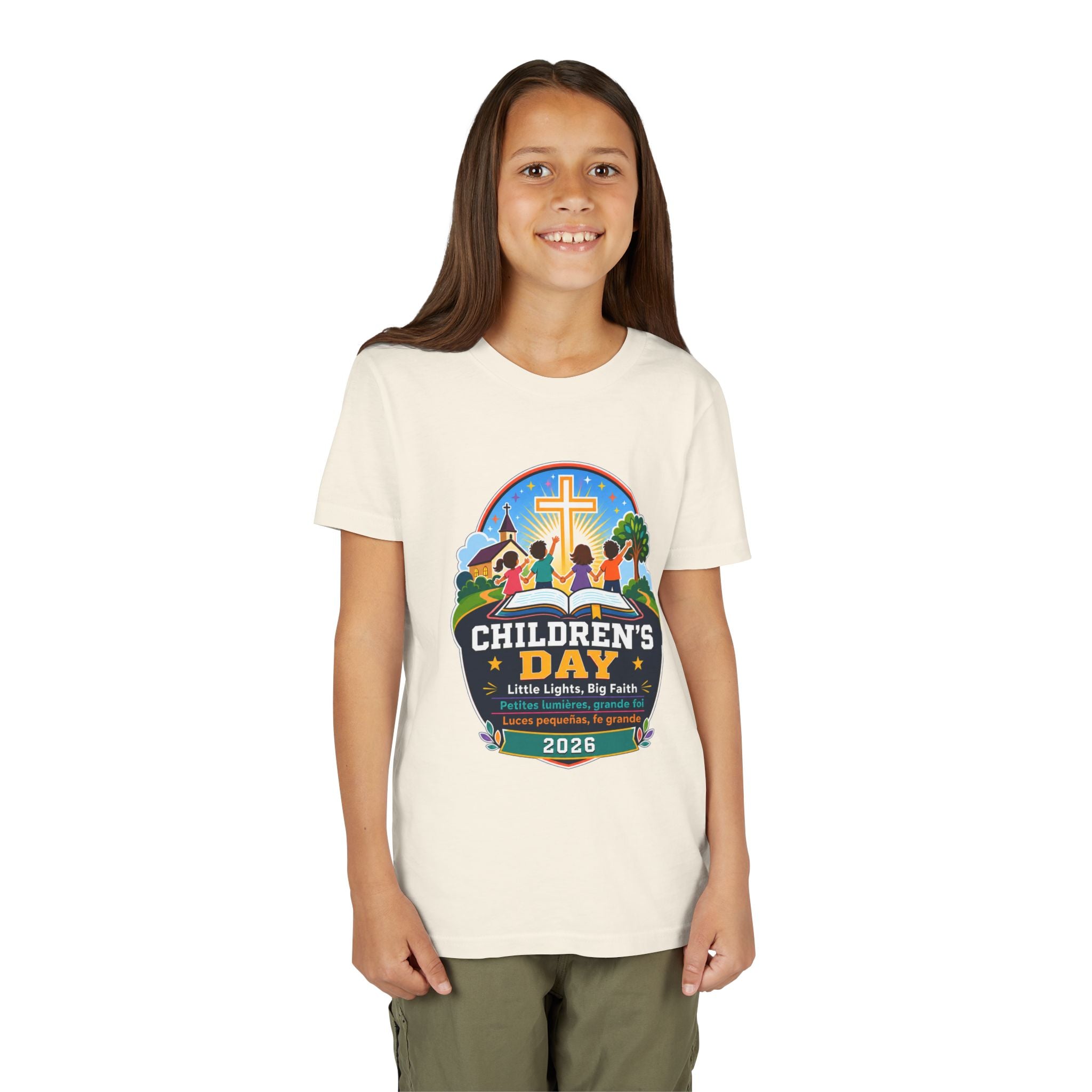 Children's Day Youth Tee – 'Little Lights, Big Faith' 2026 Church Kids T‑Shirt