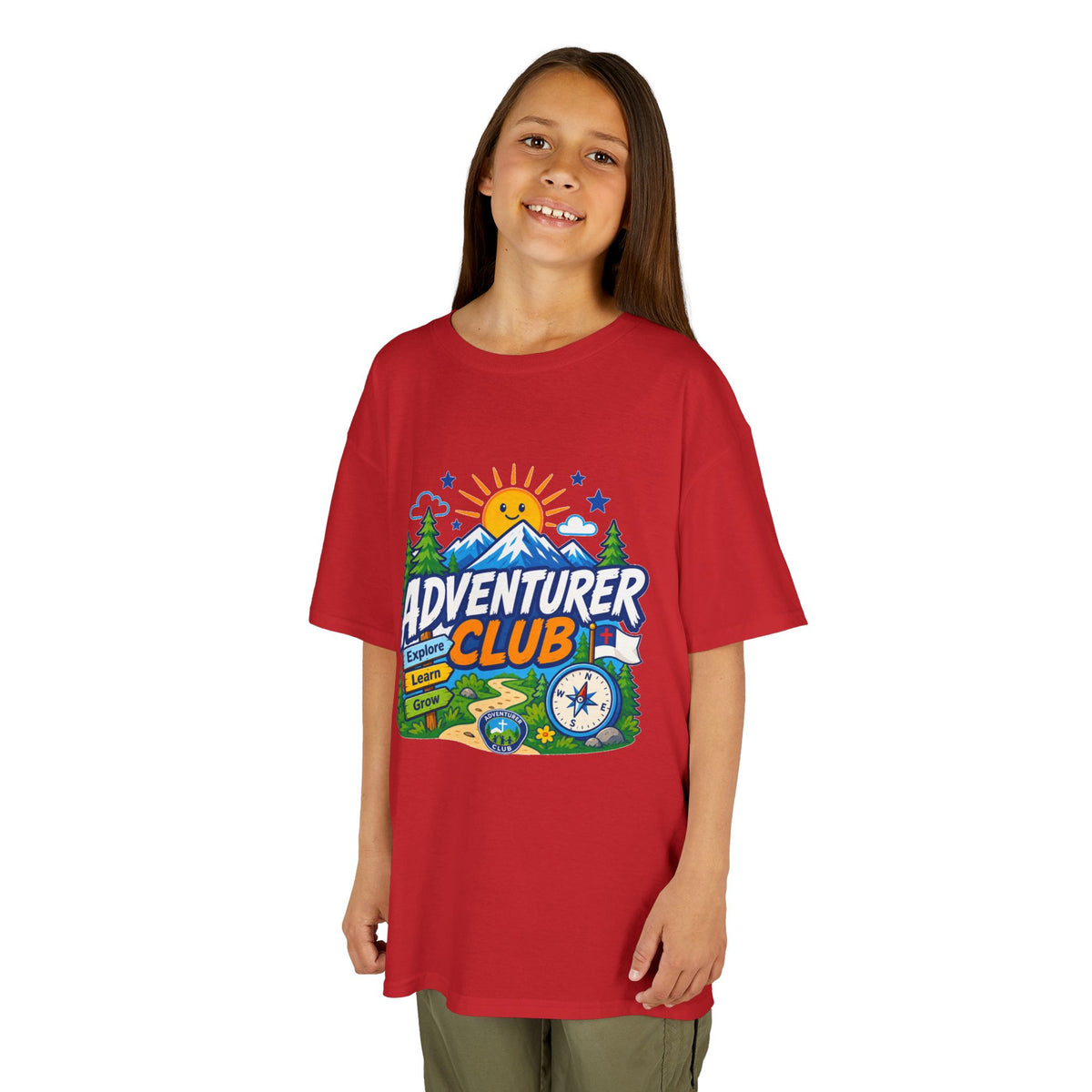 Adventurer Club Kids Tee | Camping Compass Sunrise Outdoors
