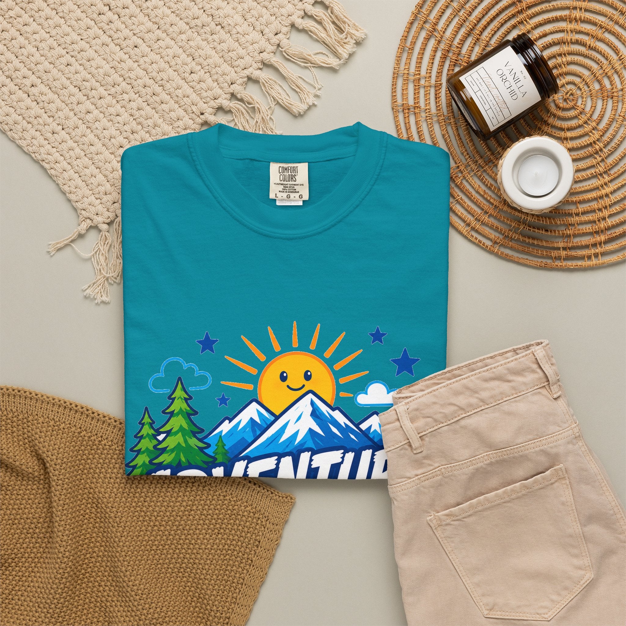 Adventurer Club Adult Unisex T-shirt | Camping Adventure Badge Graphic