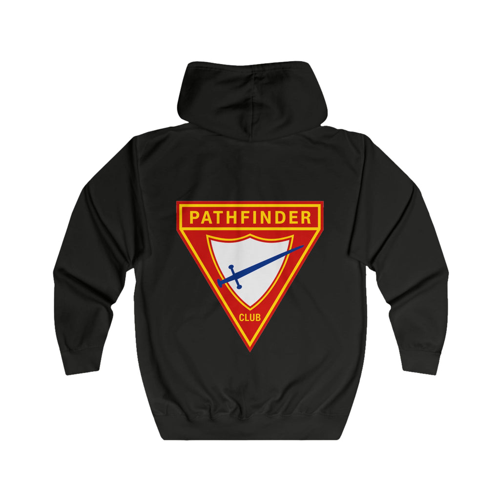Pathfinder Club Zip Hoodie – Retro Shield Logo Hoodie