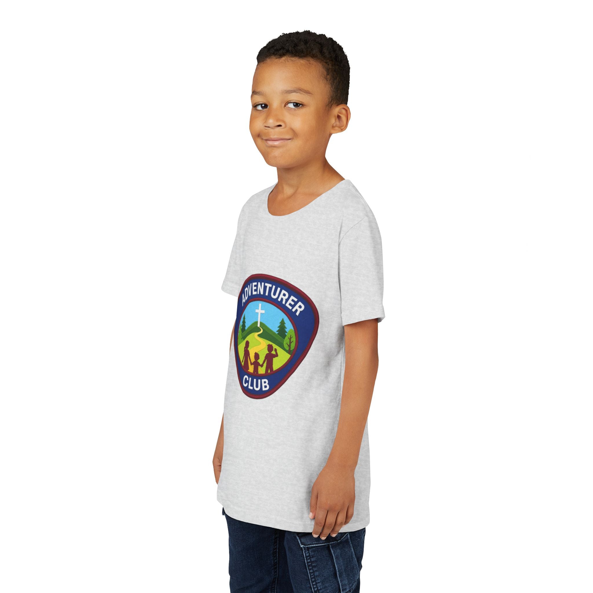 Adventurer Club Youth Tee – Christian Kids Outdoor Badge Shirt