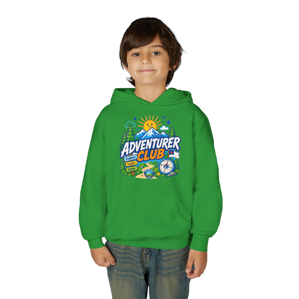 Adventurer Club Graphic Hoodie for Kids | Youth Sweatshirt, Outdoor Camping Design