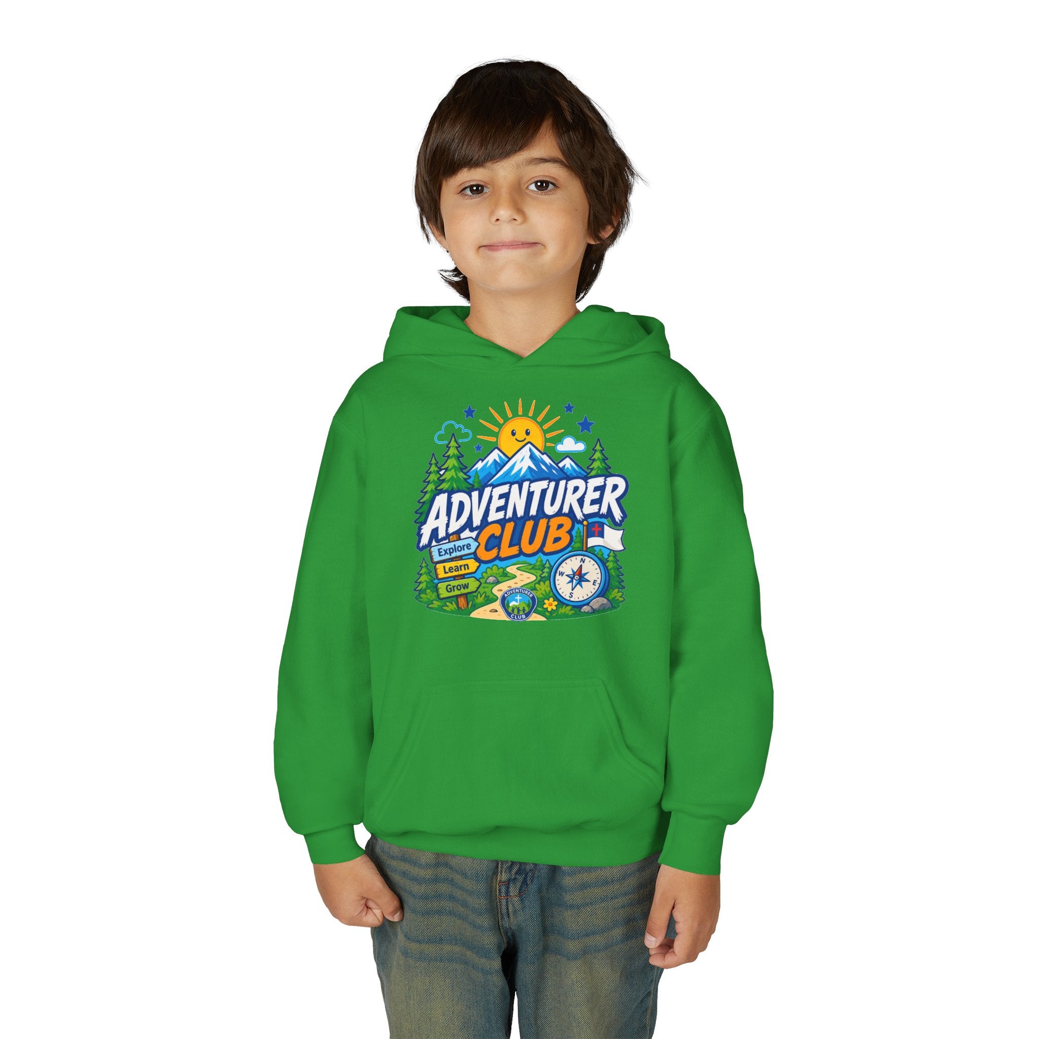 Adventurer Club Graphic Hoodie for Kids | Youth Sweatshirt, Outdoor Camping Design