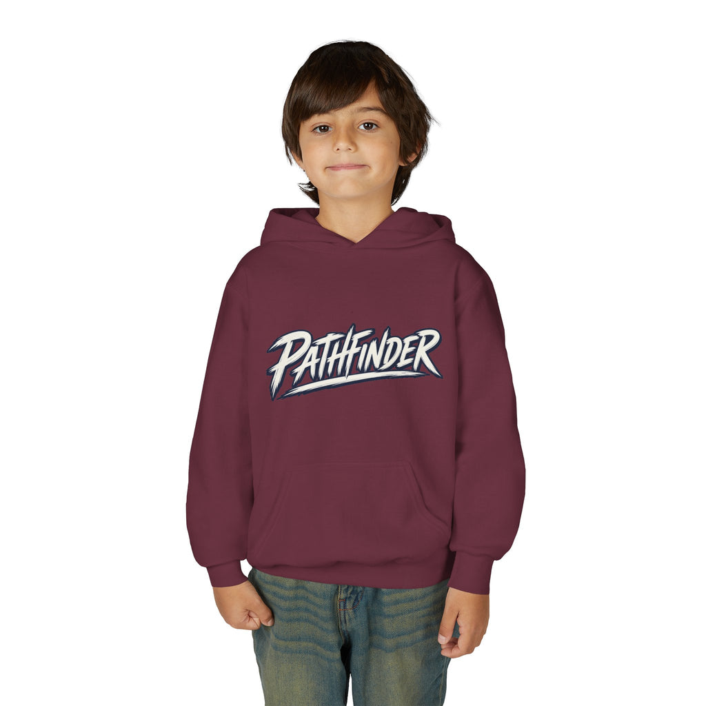Pathfinder Youth Hoodie — Graphic Youth Pullover with Bold Script Logo